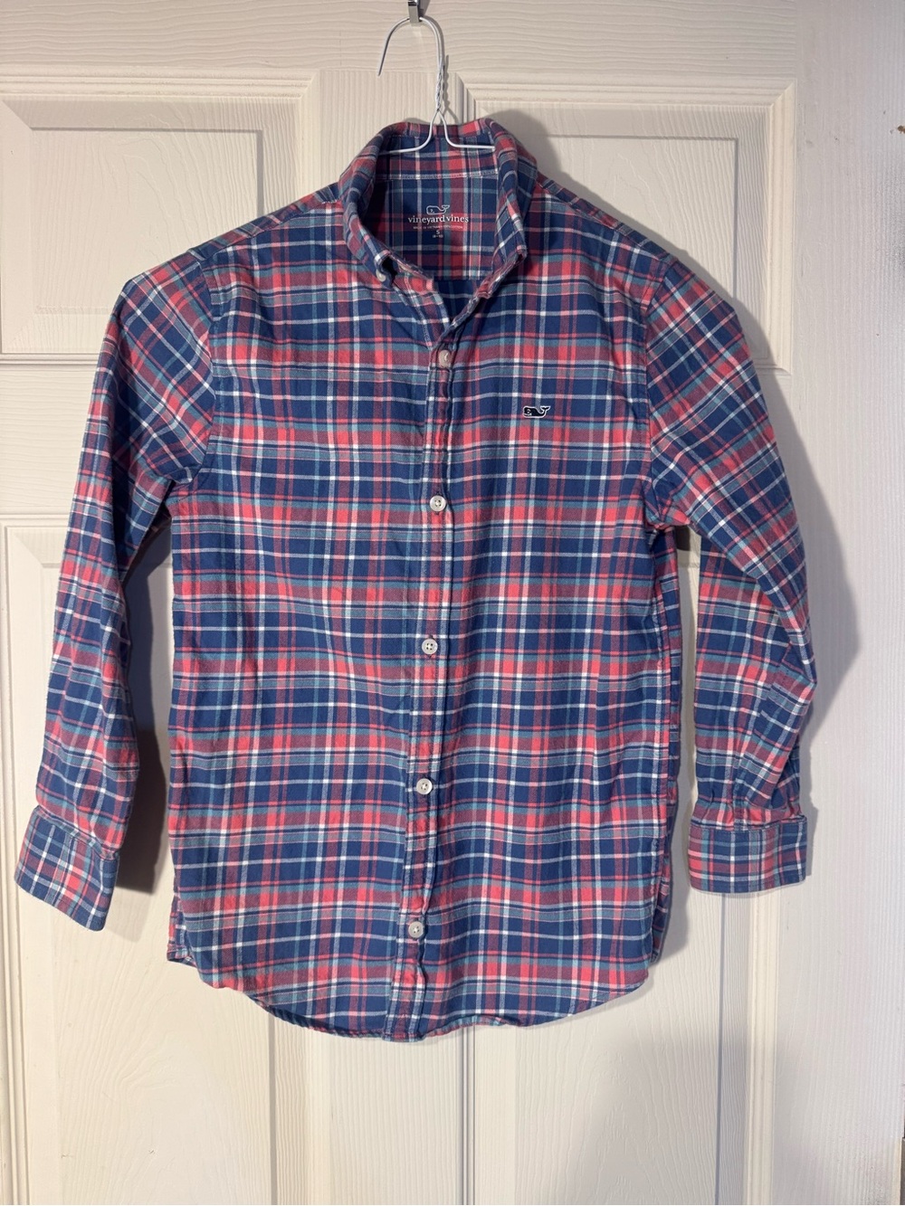 Vineyard Vines Boy’s Plaid Button-Down Shirt - Blue & Pink